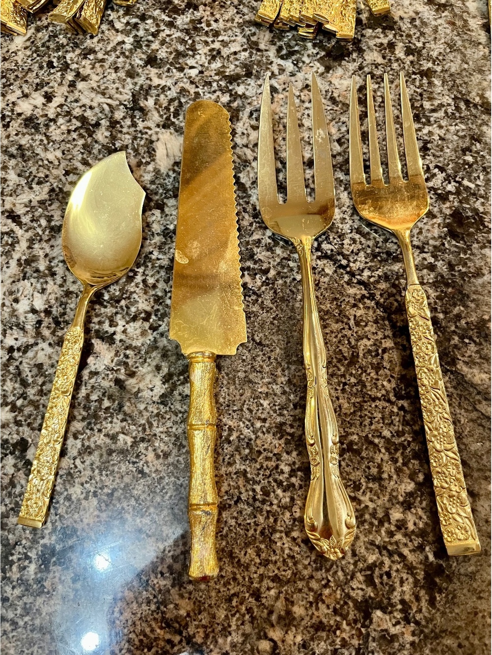 John Hull 23 Karat Gold Plated Stainless Steel Flatware Set - Picture 3 of 9